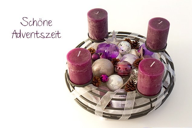 Adventsdeko in violett