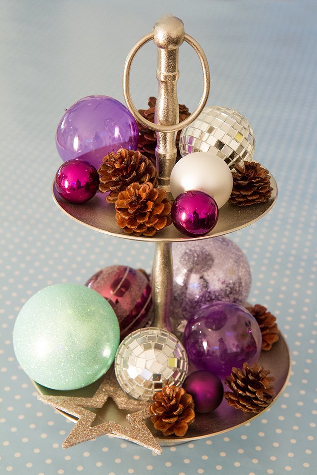 Adventsdeko in violett