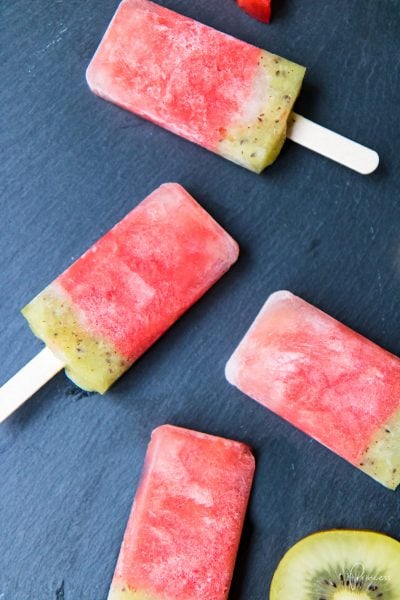 Wassermelonen Kiwi Secco (alkoholfrei) Popsicles selber machen