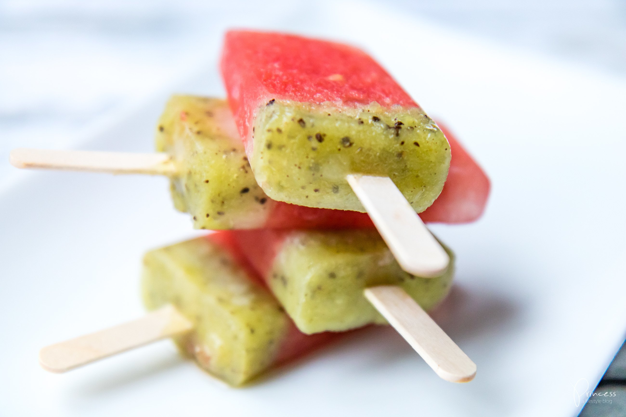 Wassermelonen Kiwi Secco (alkoholfrei) Popsicles selber machen