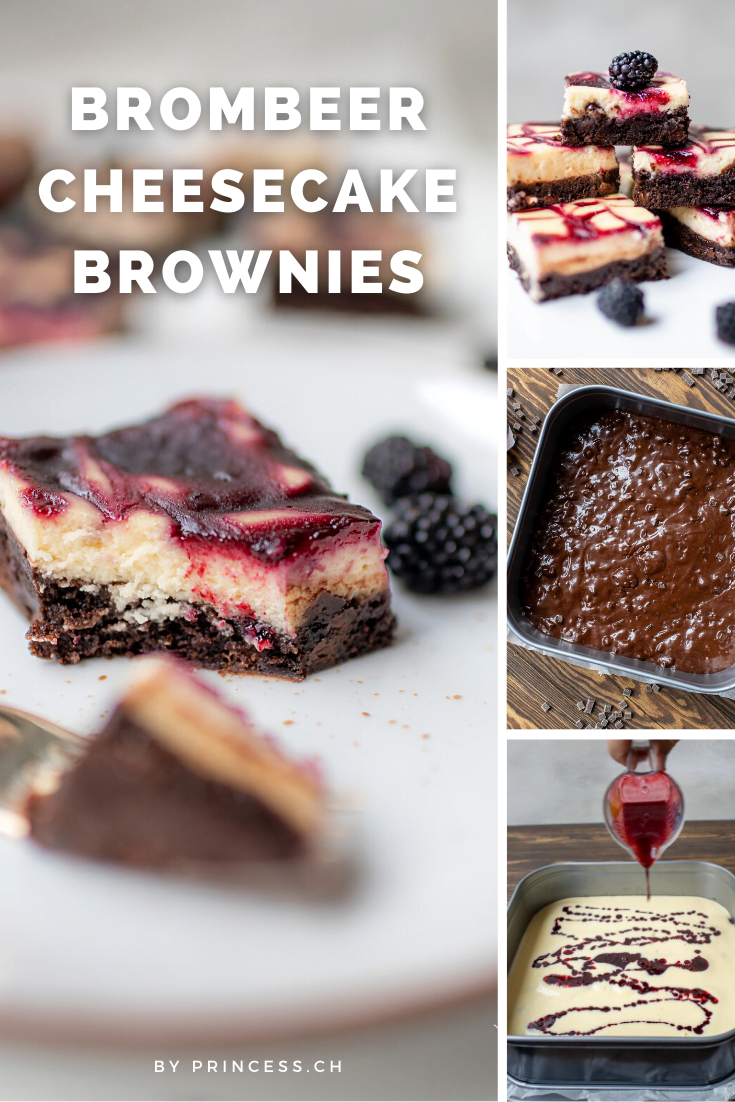 Brombeer Cheesecake Brownies