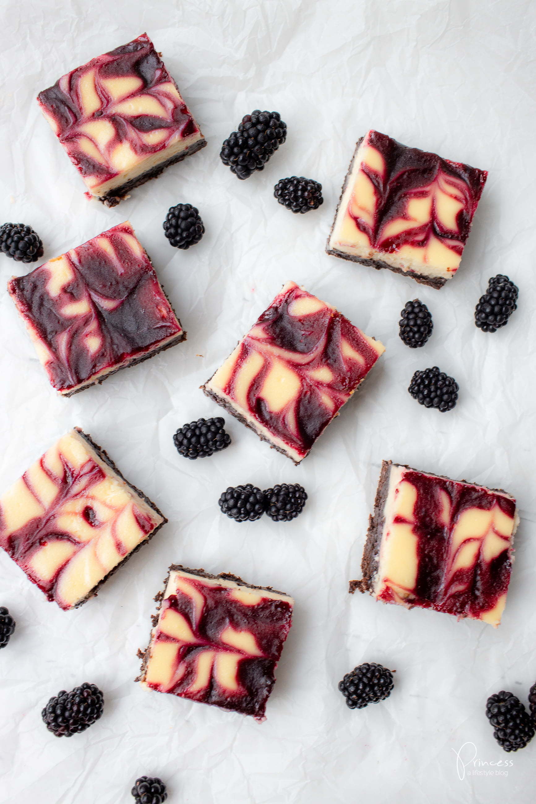 Brombeer Cheesecake Brownies