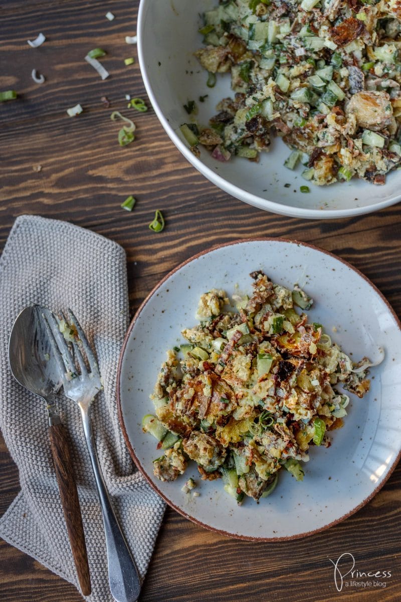 Knuspriger Kartoffelsalat | the viral smashed Potato Salad