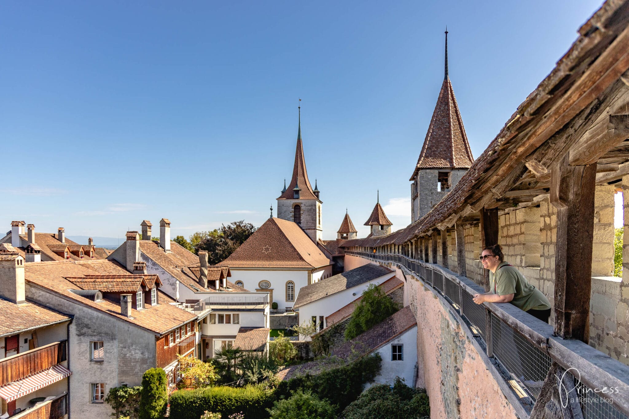 Ausblick von der Ringmauer, Murten
